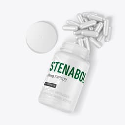 SR9009 SARMs Canada Capsules - Opened Bottle of Stenabolic with 90 capsules of 10mg