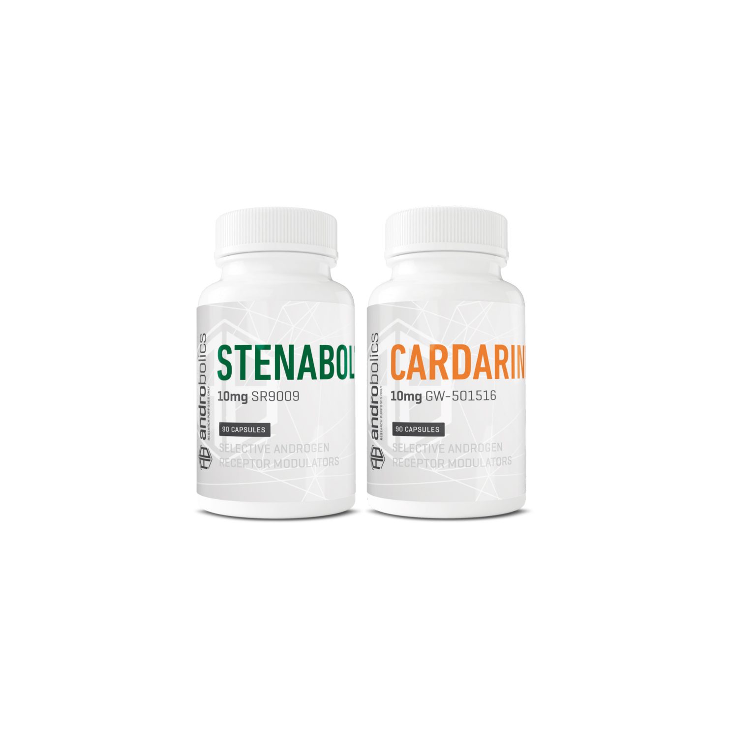 Fat Burning SARMs Stack with Cardarine and Stenabolic bottles from Androbolics