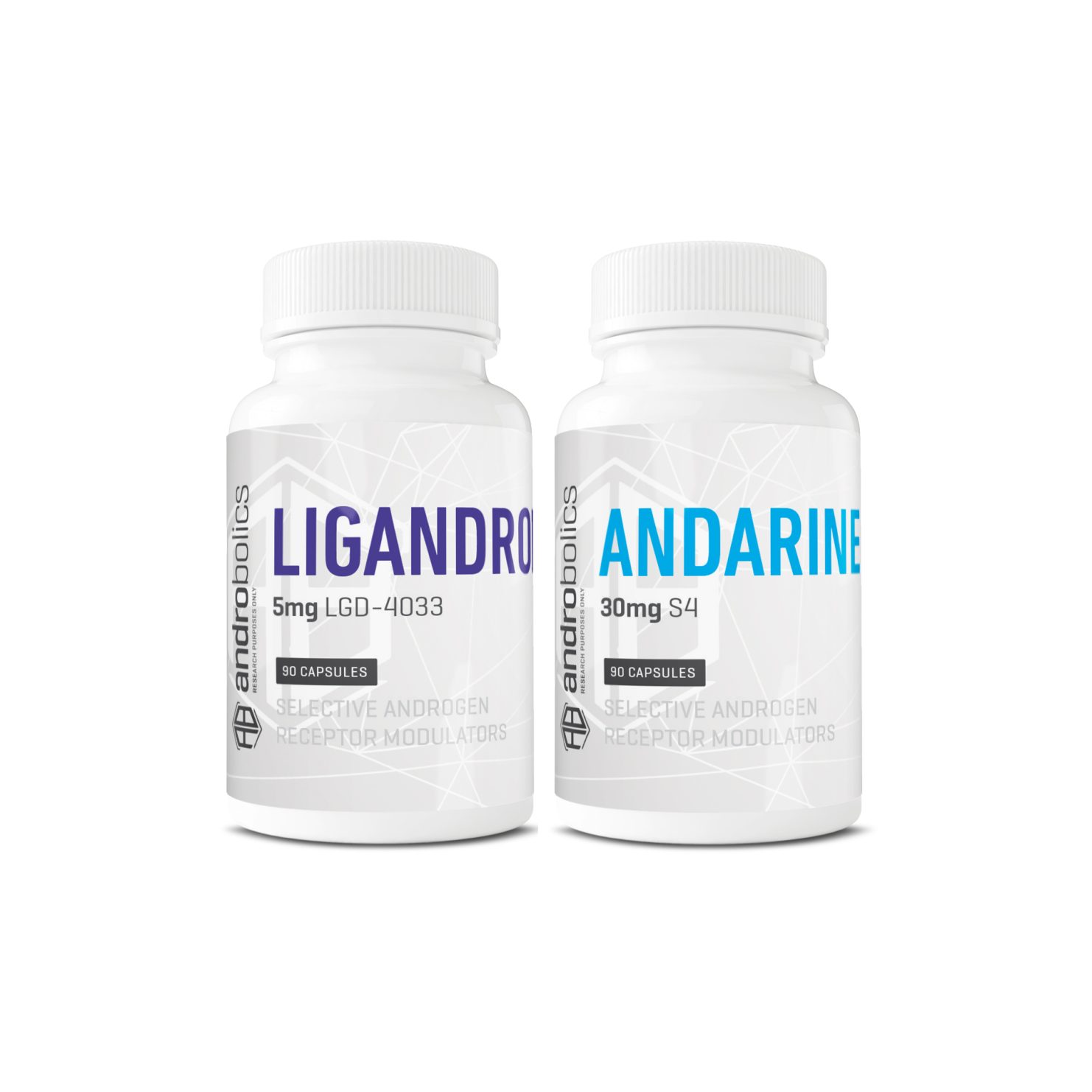 Strength-Boosting SARMs Stack with Ligandrol and Andarine bottles from Androbolics.