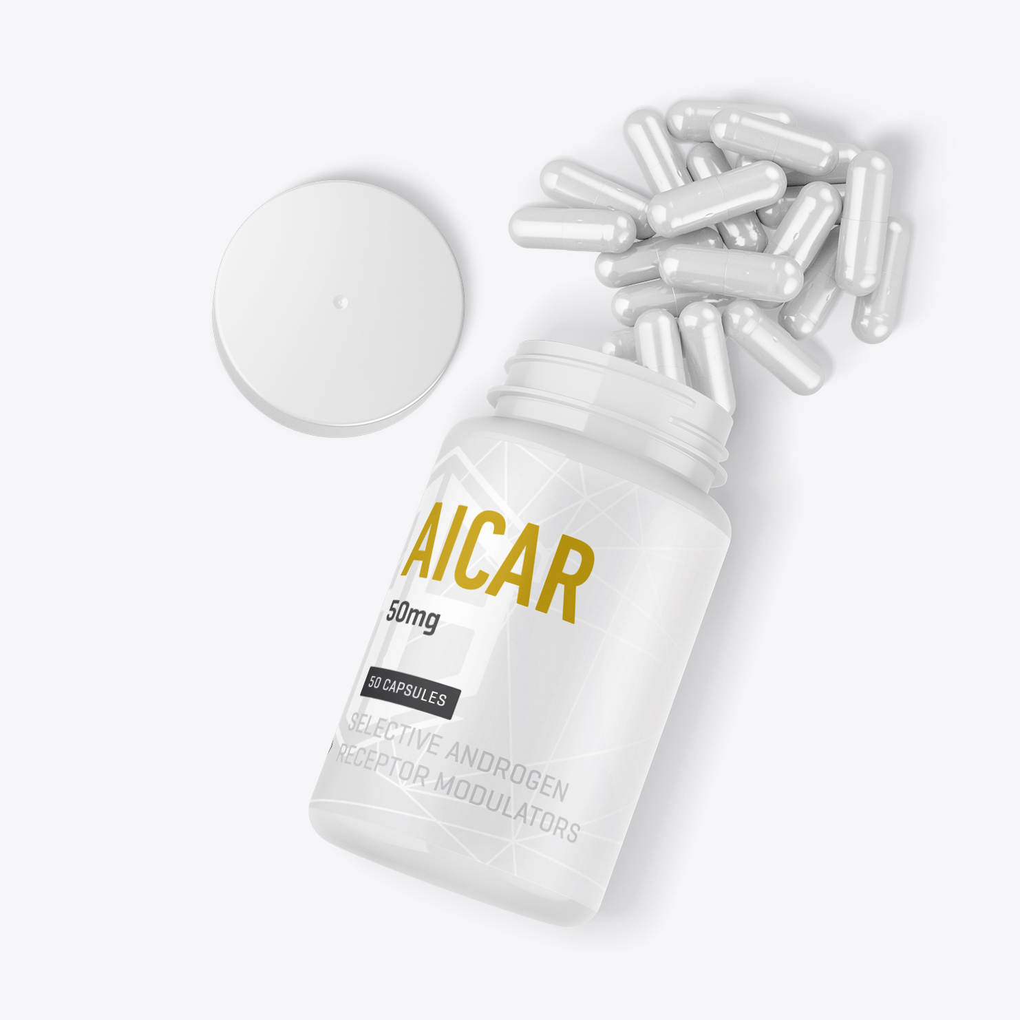 AICAR 50mg Capsules - Opened Bottle of AICAR with 50 capsules of 50mg