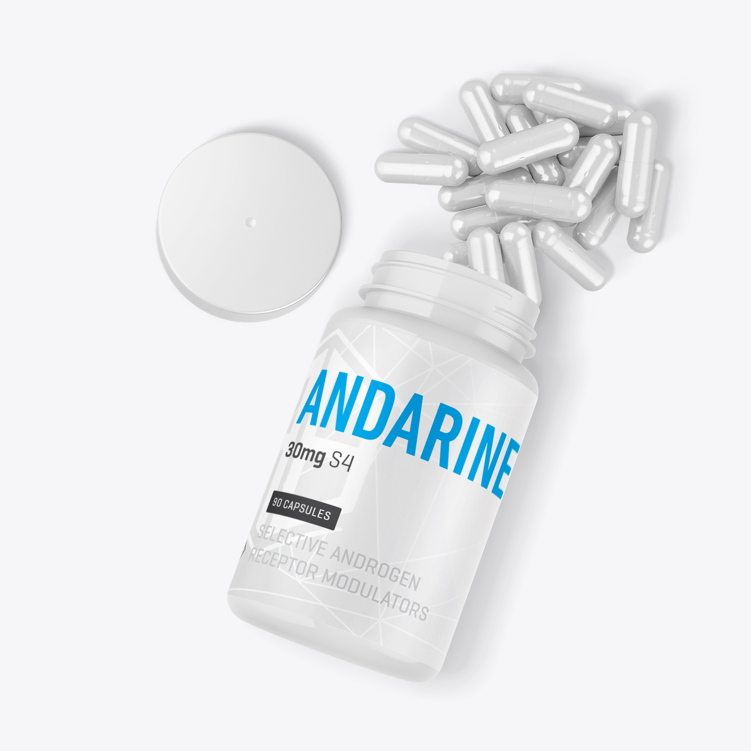 Andarine S4 SARMs Canada Capsules - Opened Bottle of Andarine with 90 capsules of 30mg