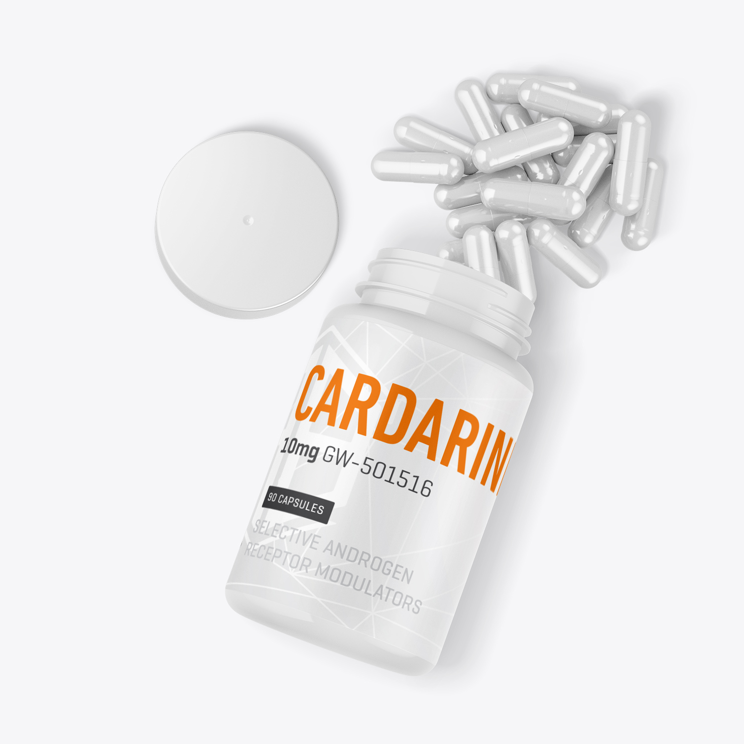 Cardarine GW-501516 SARMs Canada Capsules - Opened Bottle of Cardarine with 90 capsules of 10mg