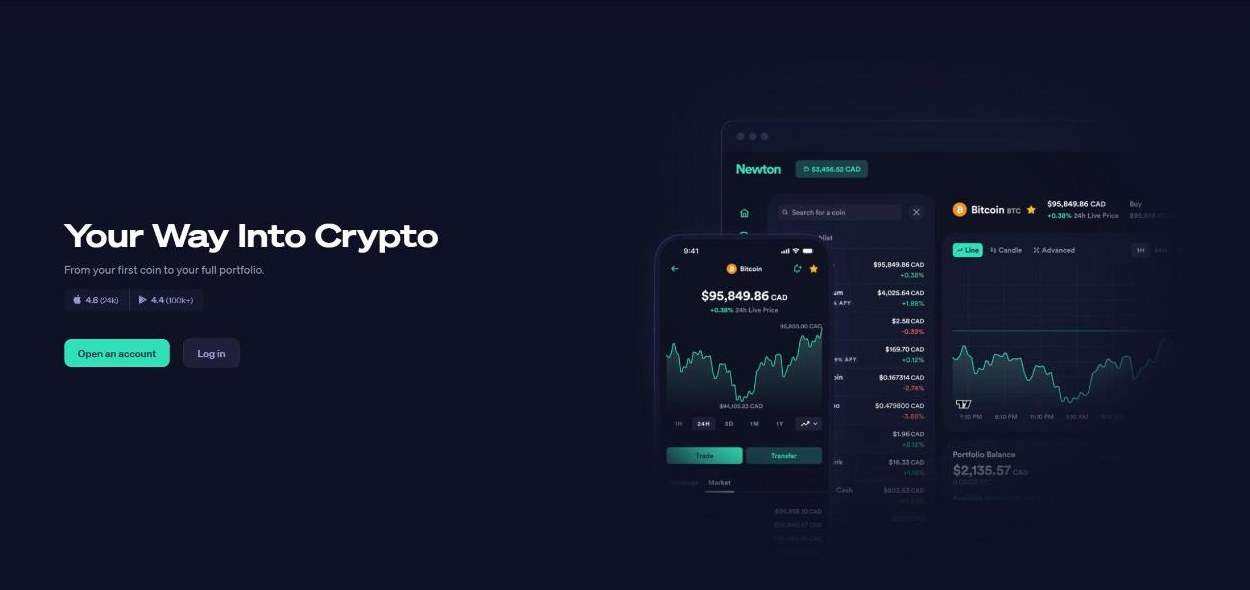 Newton crypto trading app for Canadians